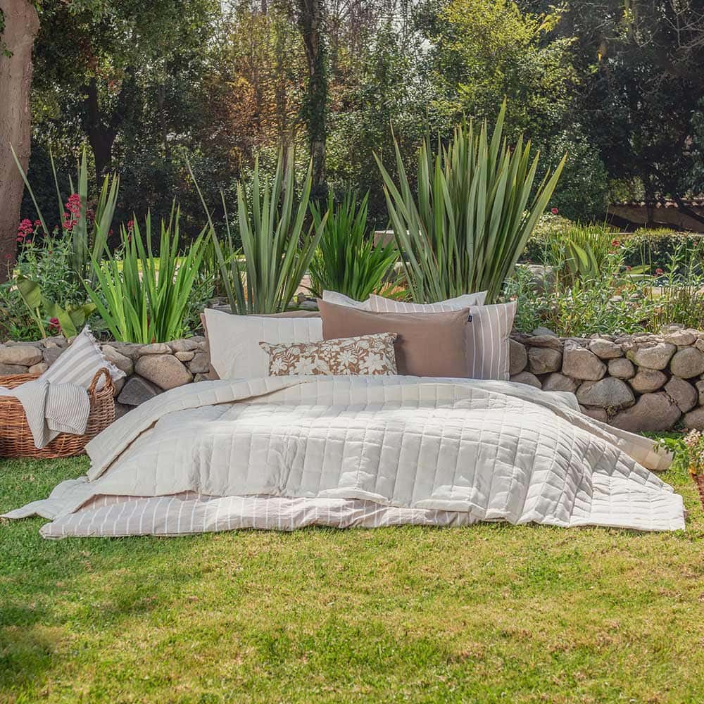 Cubrecama Quilt Oxford King Crudo
