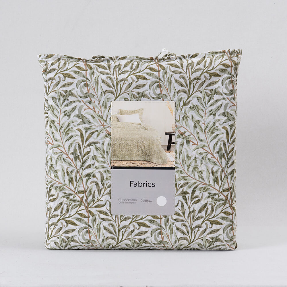 Cubrecama Quilt Estampado 1.5 Plazas Sara Verde