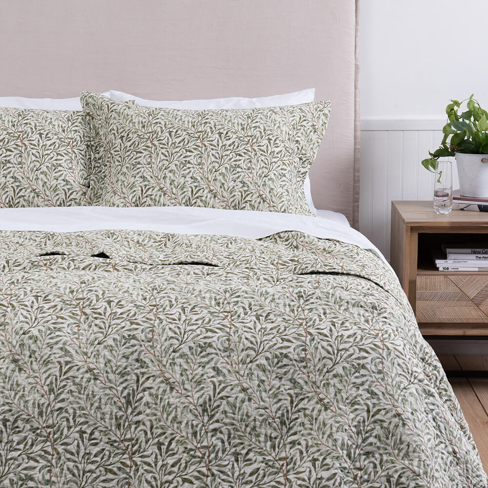 Cubrecama Quilt Estampado King Sara Verde