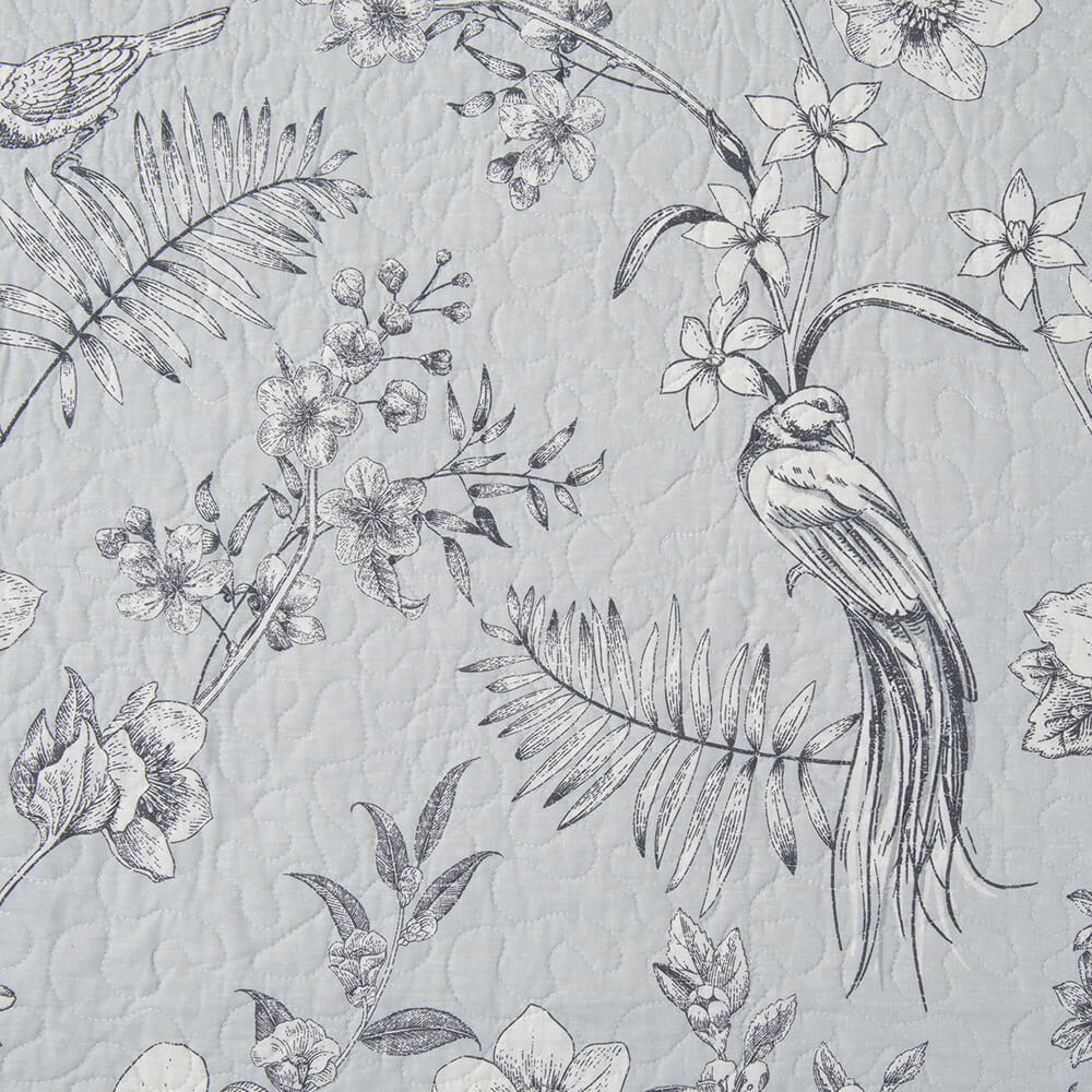 Cubrecama Quilt Estampado 2 Plazas Toile Gris