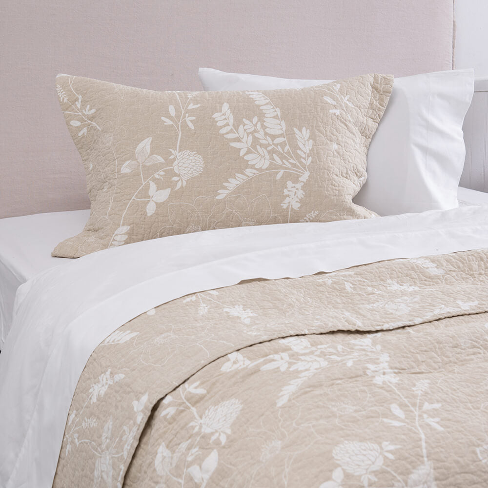 Cubrecama Quilt Estampado 1.5 Plazas Ana Beige