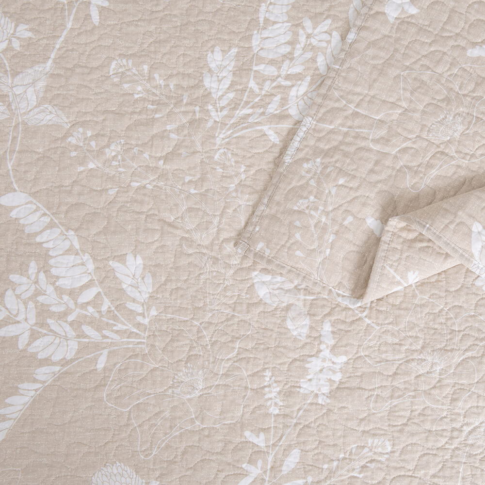 Cubrecama Quilt Estampado 1.5 Plazas Ana Beige