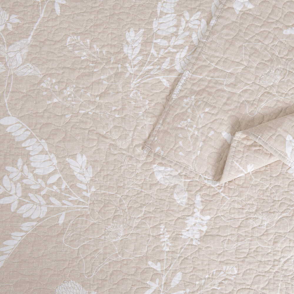 Cubrecama Quilt Estampado 2 Plazas Ana Beige