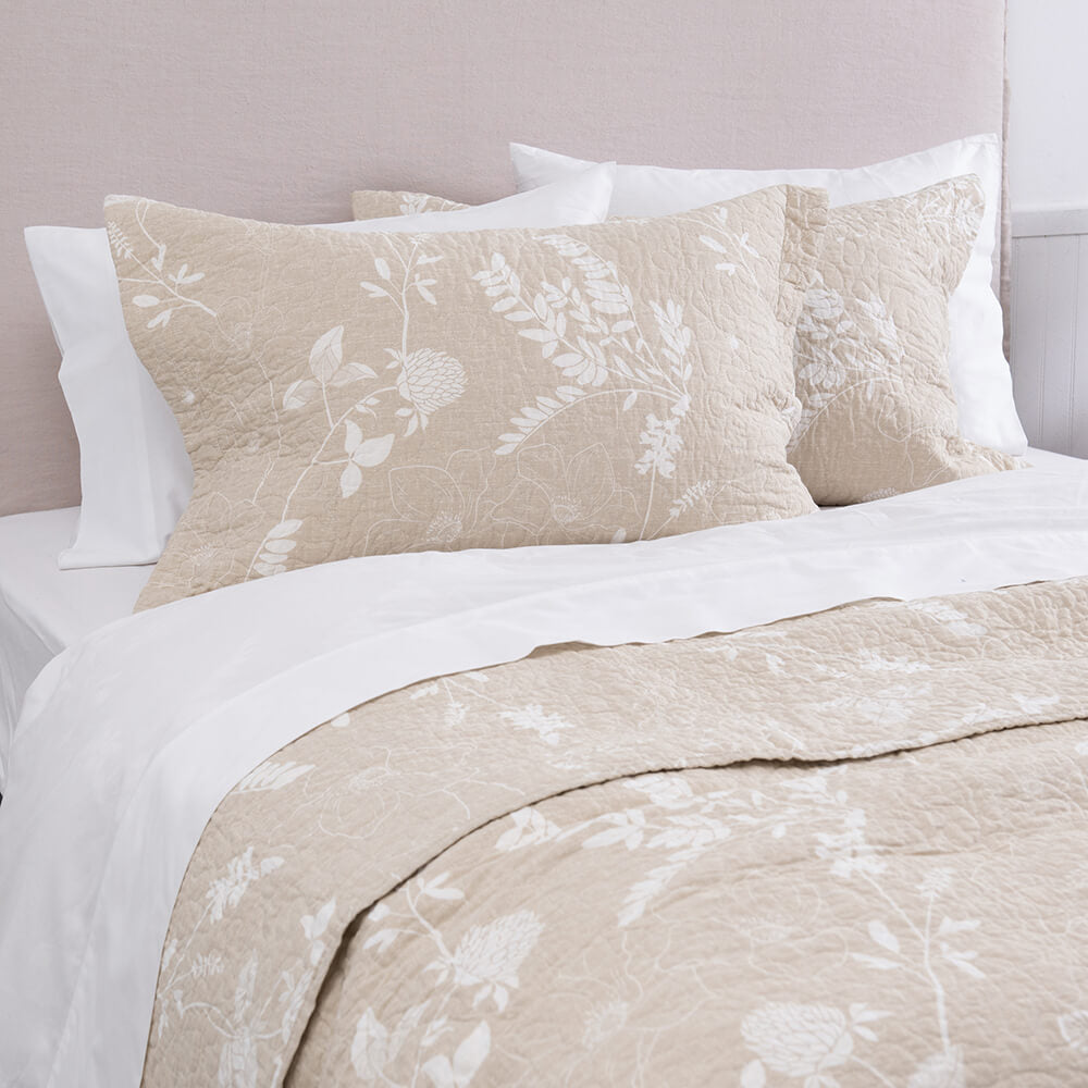Cubrecama Quilt Estampado King Ana Beige