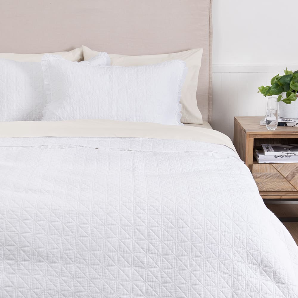 Cubrecama Quilt Florencia King Blanco