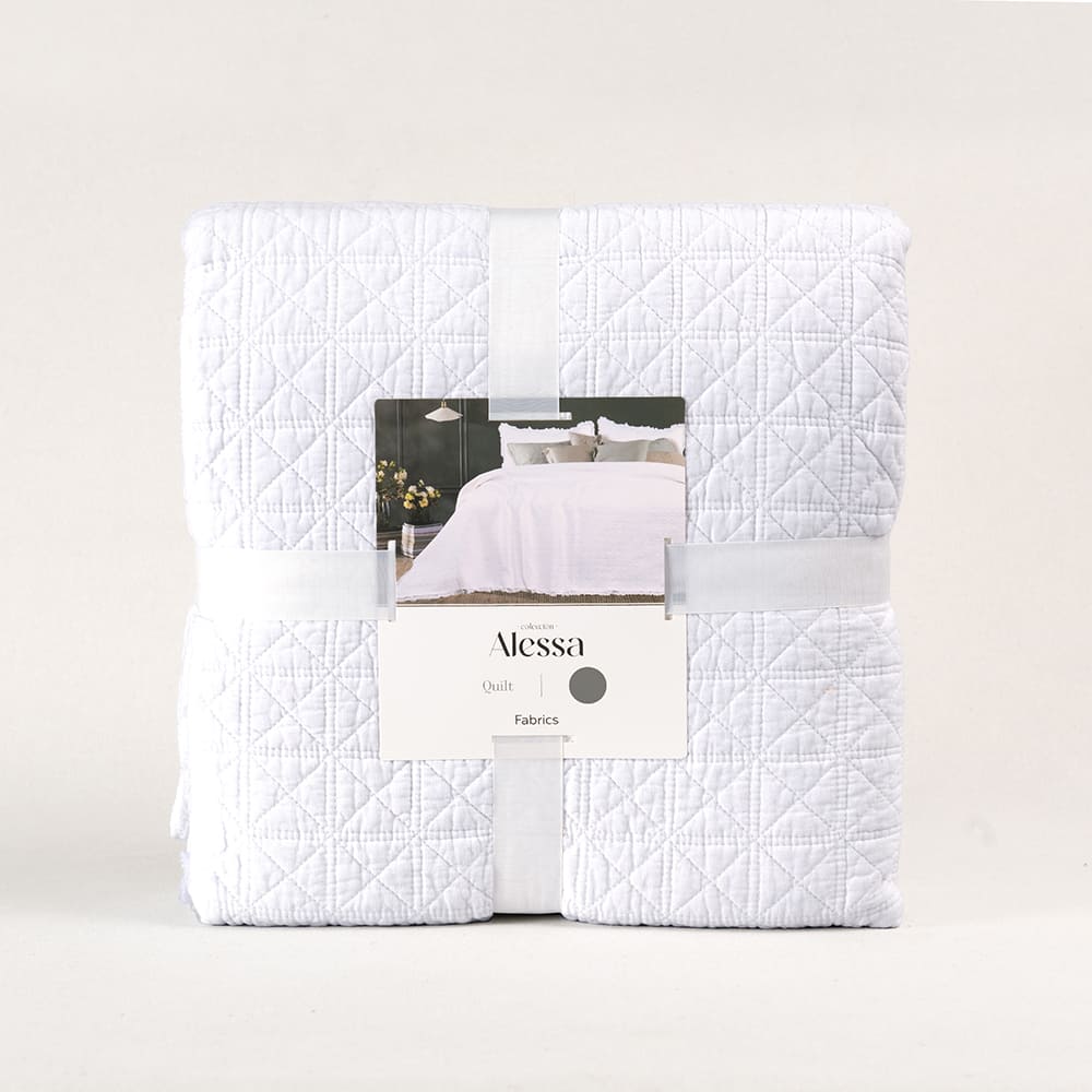Cubrecama Quilt Florencia King Blanco
