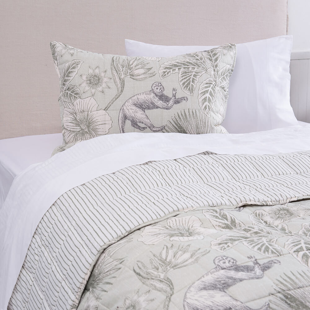 Cubrecama Quilt Estampado Aroha 1.5 Plazas Verde