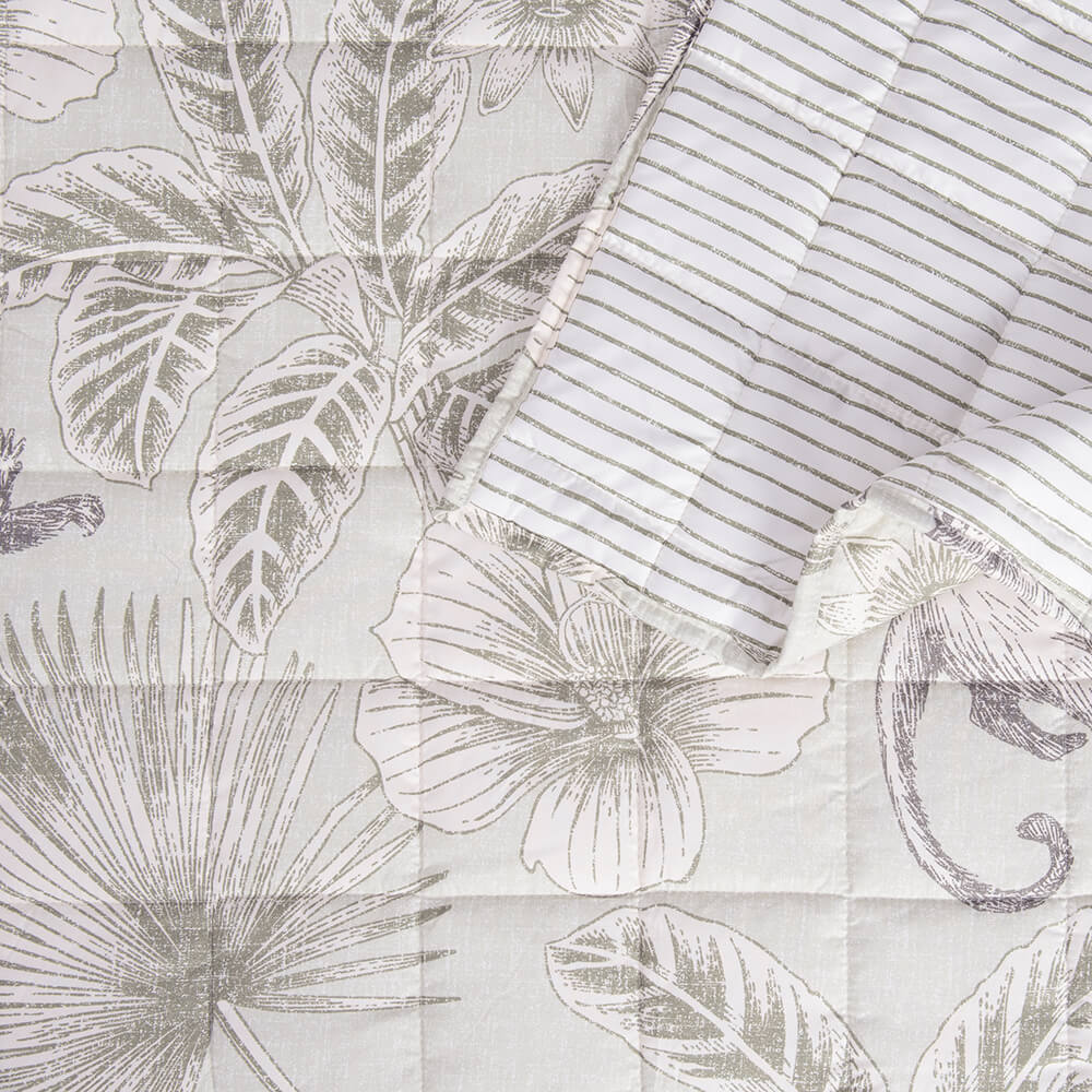 Cubrecama Quilt Estampado Aroha 1.5 Plazas Verde