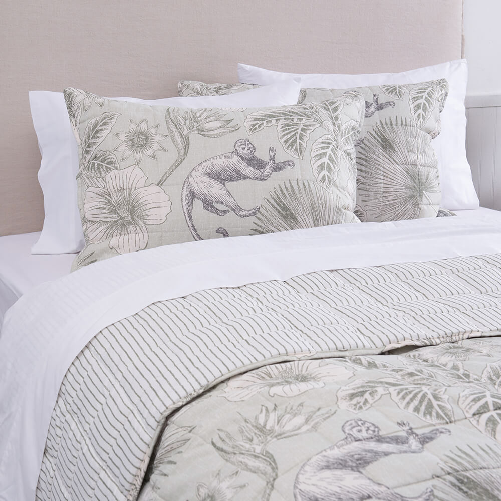 Cubrecama Quilt Estampado Aroha 2 Plazas Verde