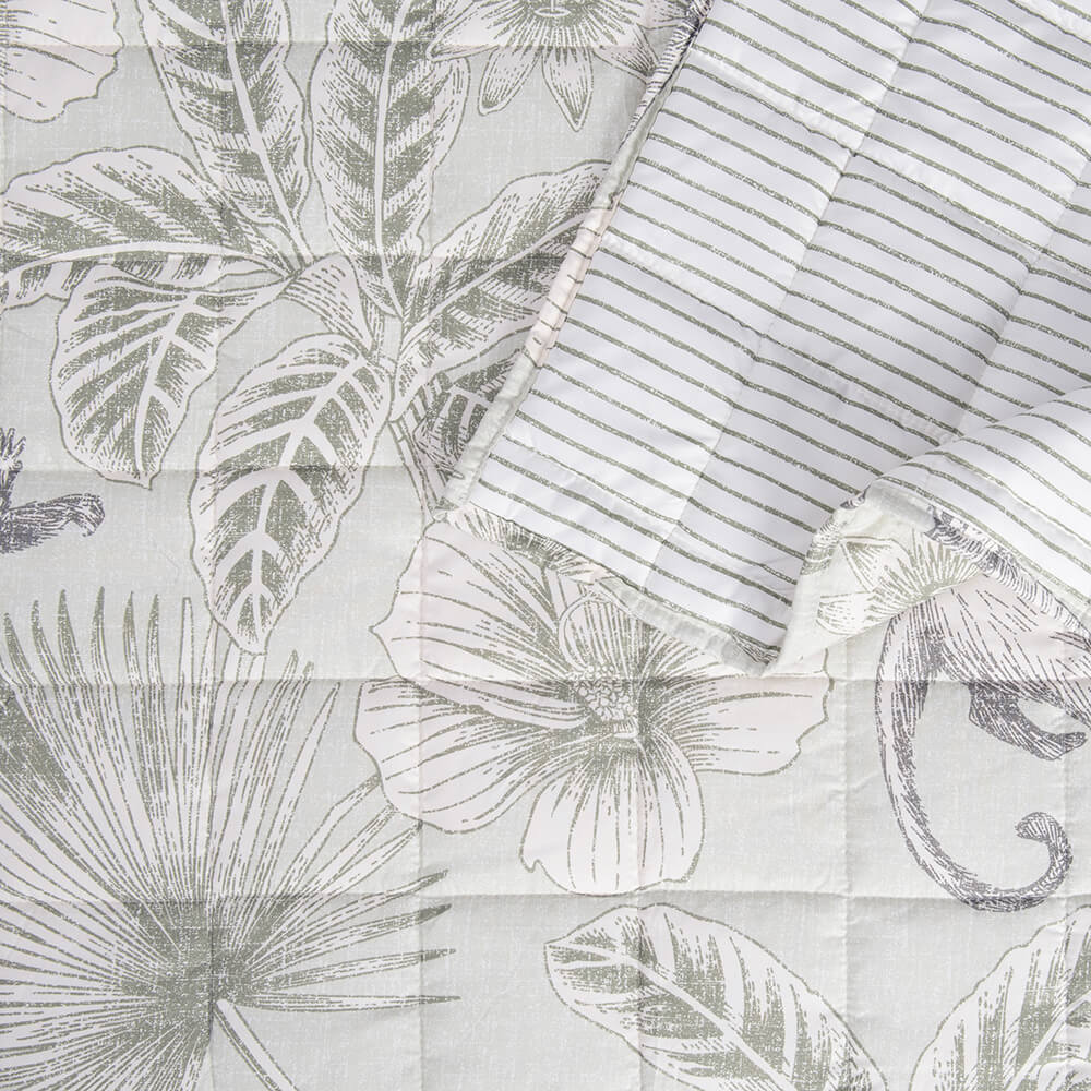 Cubrecama Quilt Estampado Aroha 2 Plazas Verde