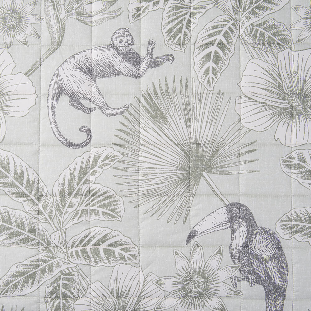 Cubrecama Quilt Estampado Aroha King Verde