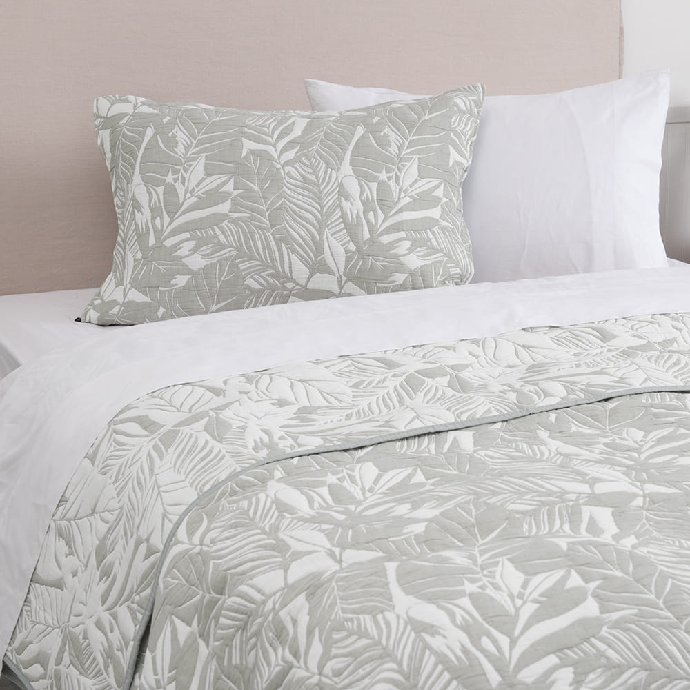Cubrecama Quilt Jacquard Buzios 1.5 Plazas Verde