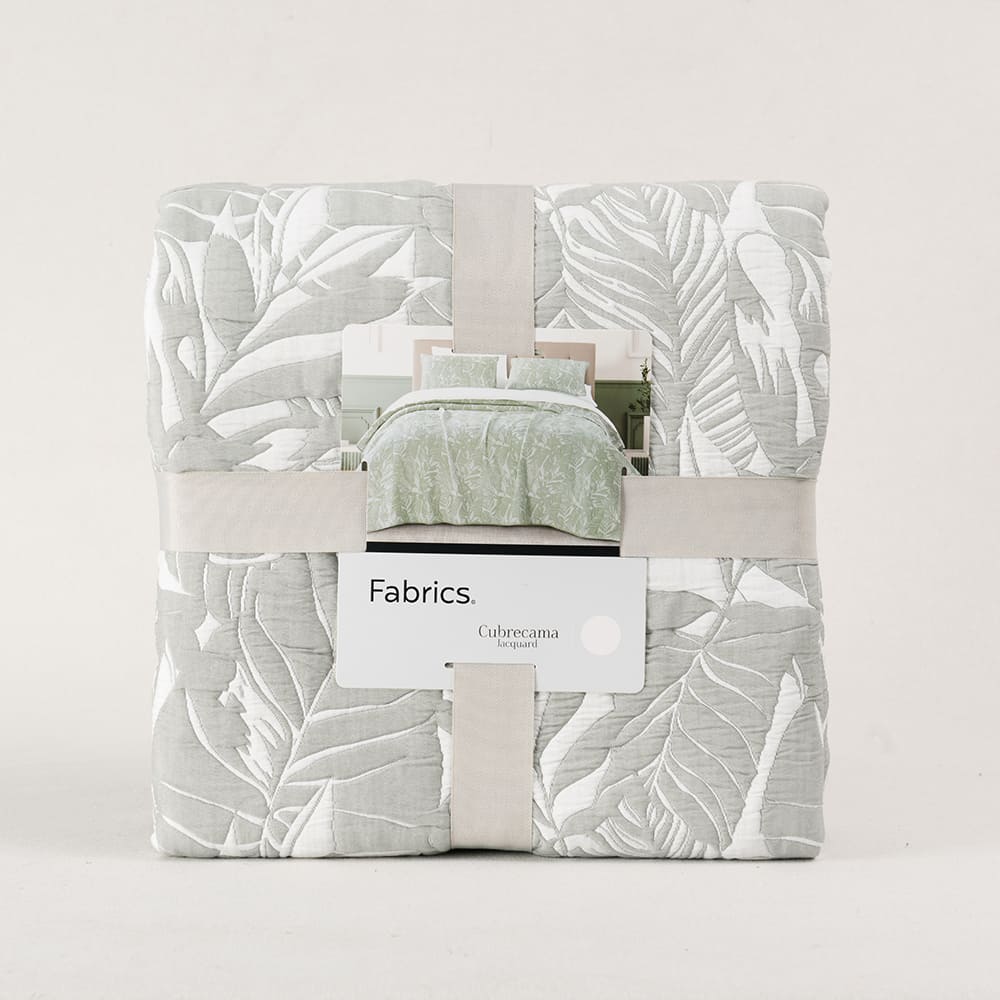 Cubrecama Quilt Jacquard Buzios 2 Plazas Verde