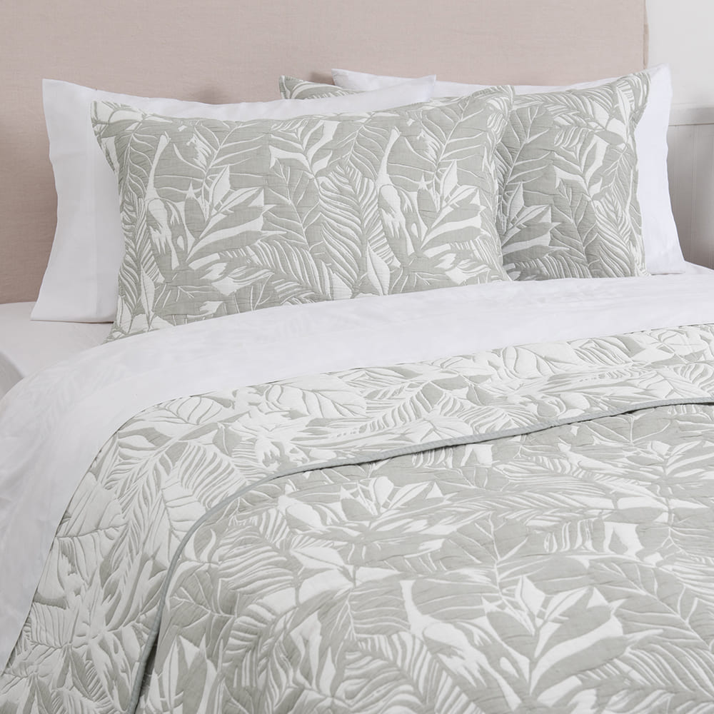 Cubrecama Quilt Jacquard Buzios King Verde