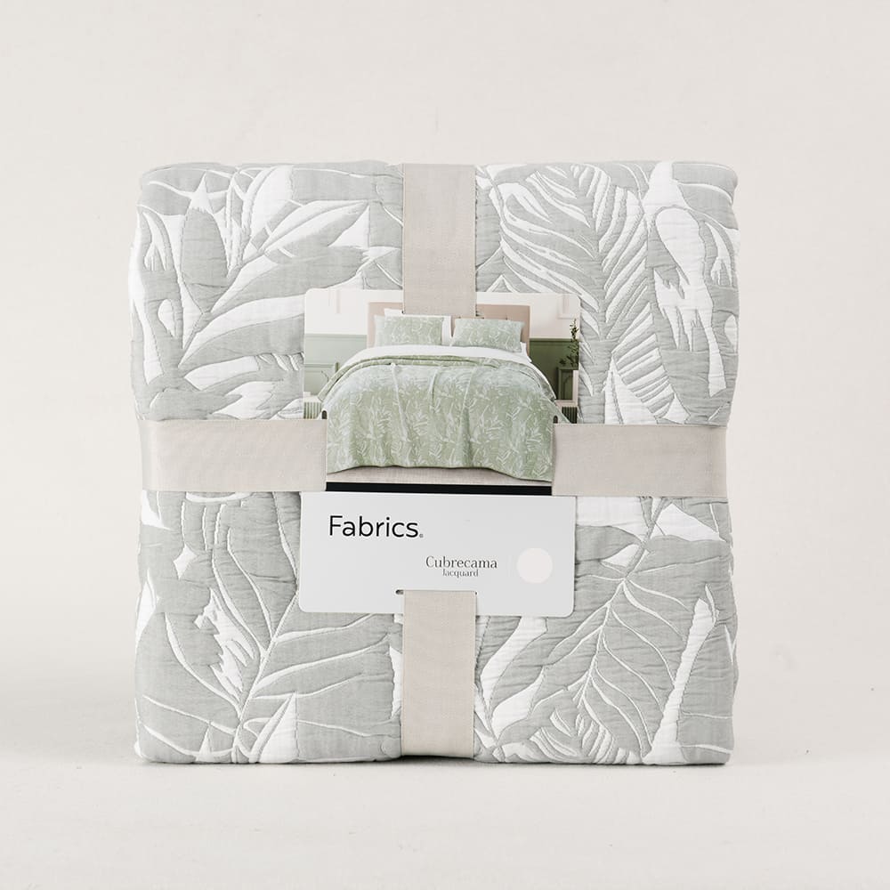 Cubrecama Quilt Jacquard Buzios King Verde