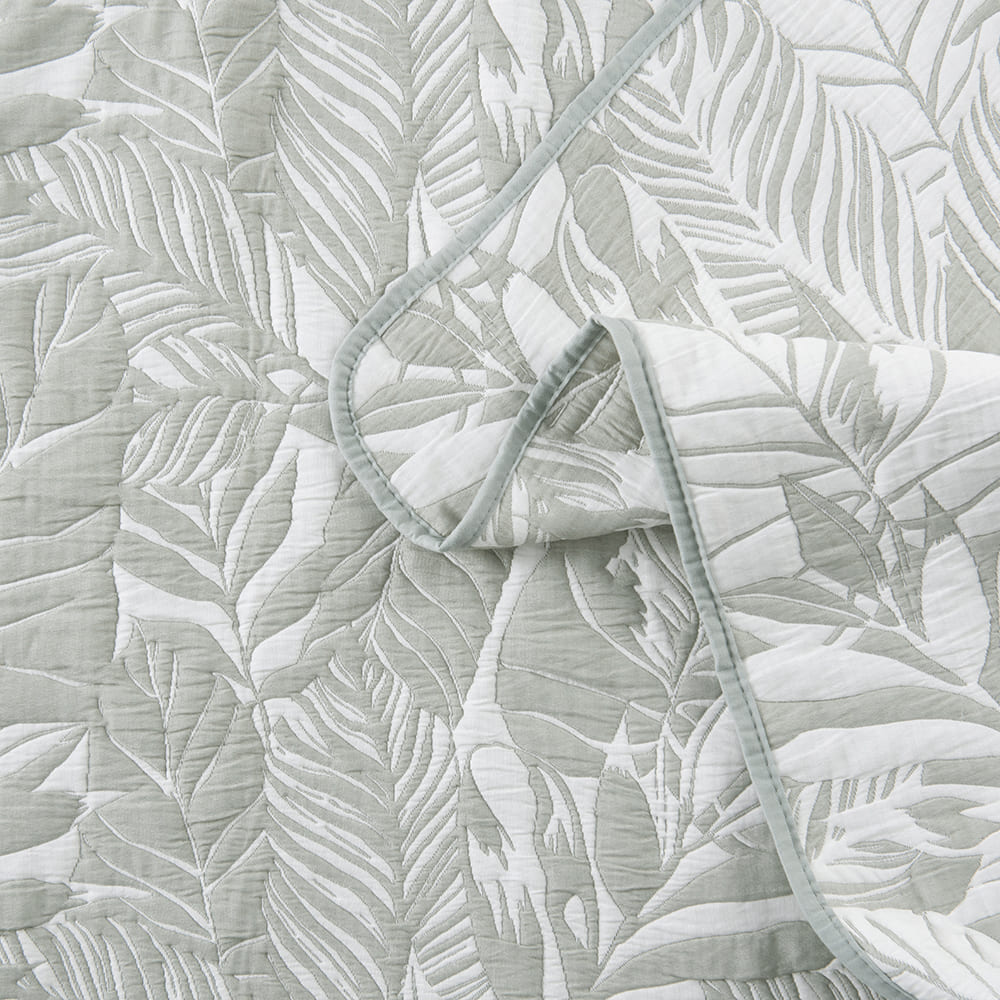 Cubrecama Quilt Jacquard Buzios Super King Verde