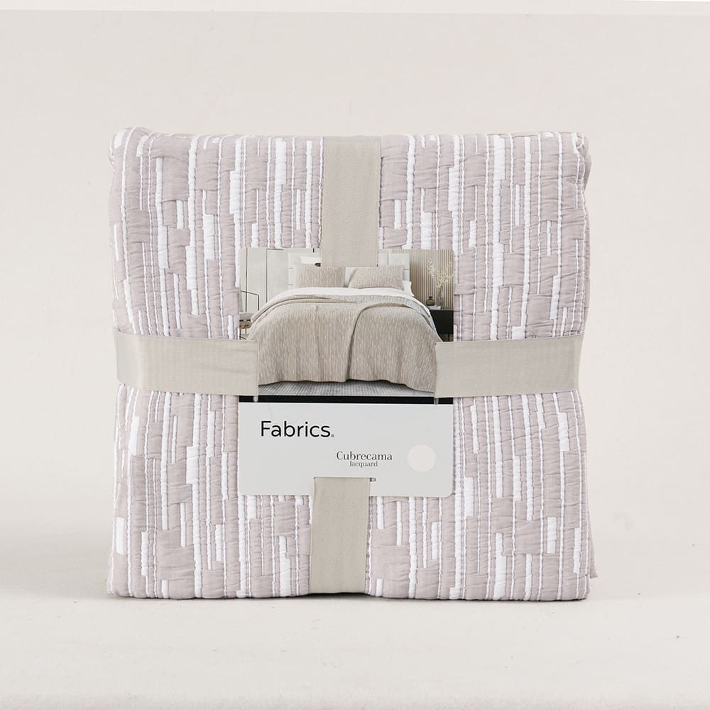 Cubrecama Quilt Jacquard Lorenzo 1.5 Plazas Beige