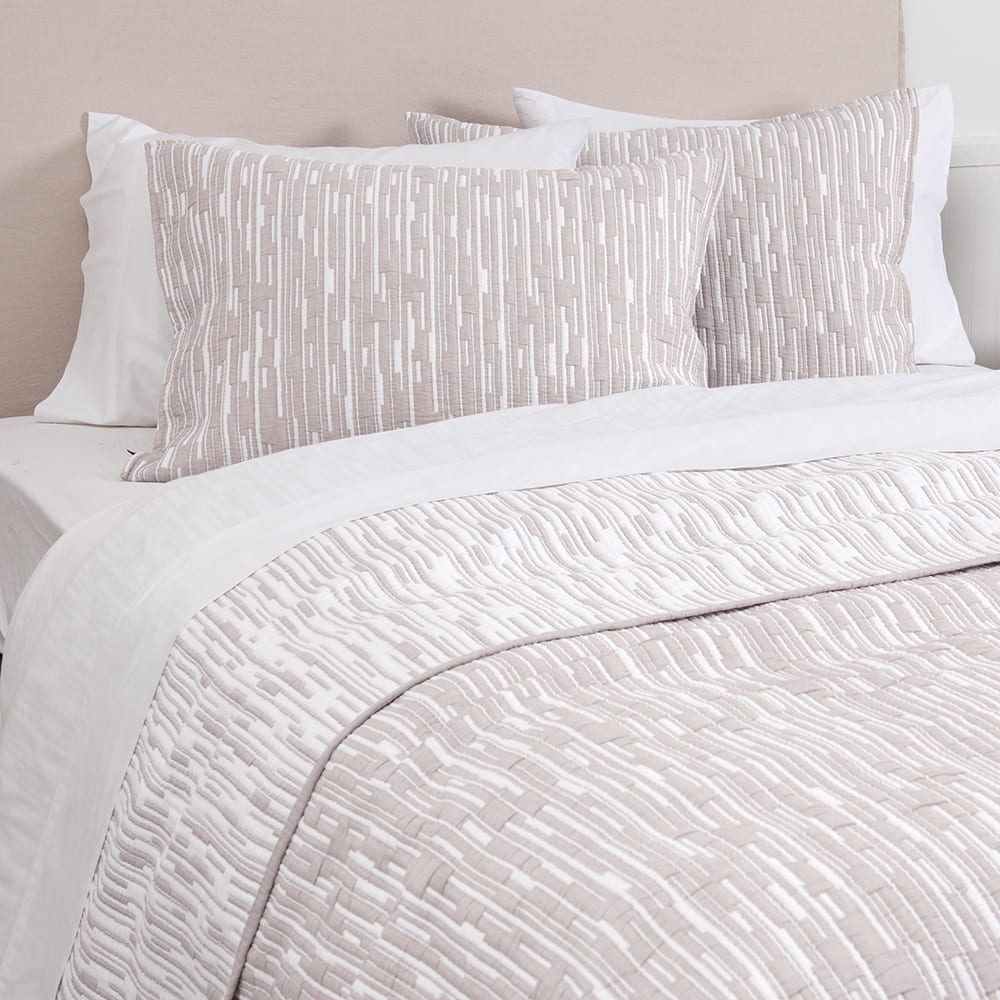 Cubrecama Quilt Jacquard Lorenzo 2 Plazas Beige
