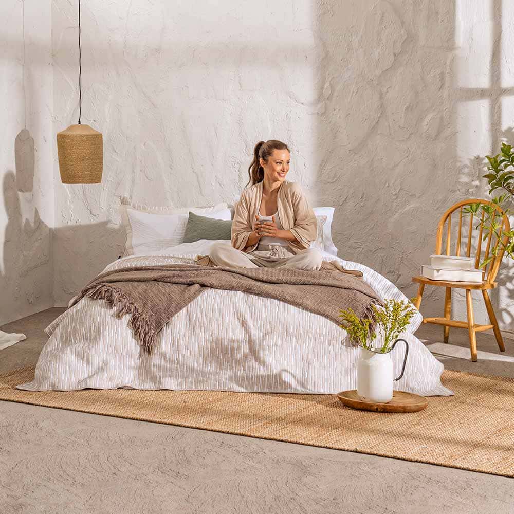 Cubrecama Quilt Jacquard Lorenzo King Beige