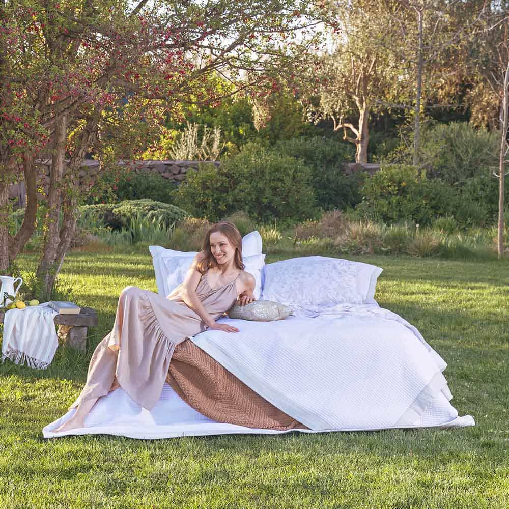 Cubrecama Quilt Borde King Beige