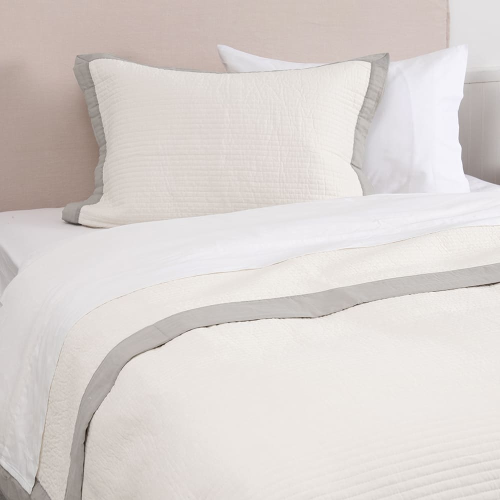 Cubrecama Quilt Borde 1.5 Plazas Gris