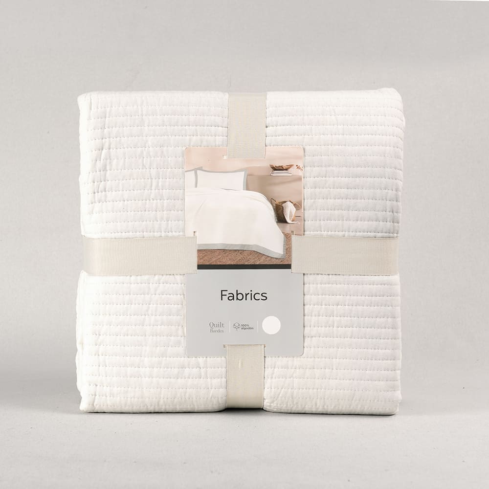 Cubrecama Quilt Borde 2 Plazas Gris