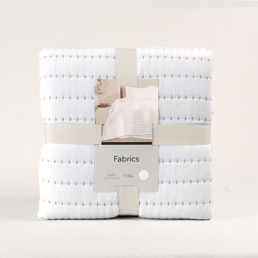 Cubrecama Quilt Lorenzo 1.5 Plazas Blanco