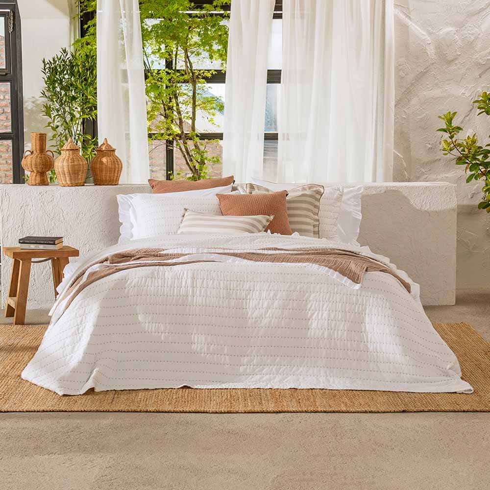 Cubrecama Quilt Lorenzo King Blanco