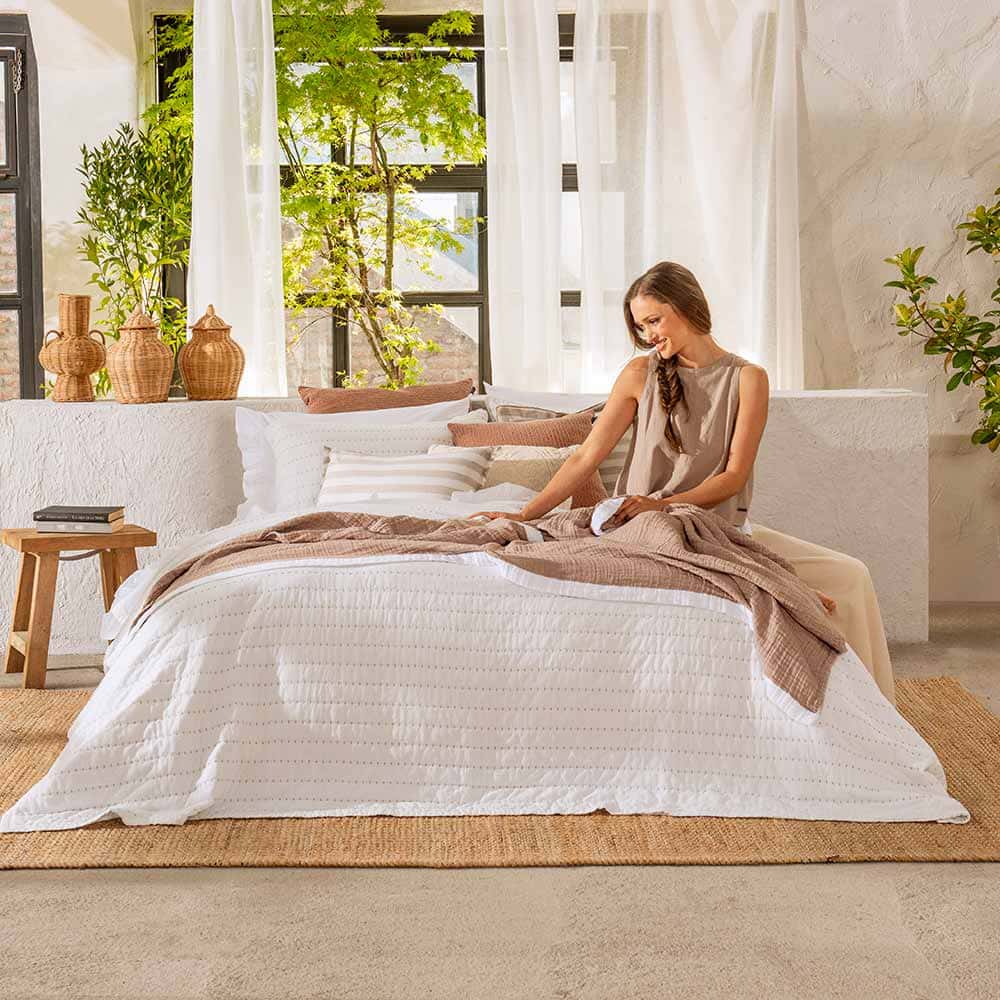 Cubrecama Quilt Lorenzo King Blanco