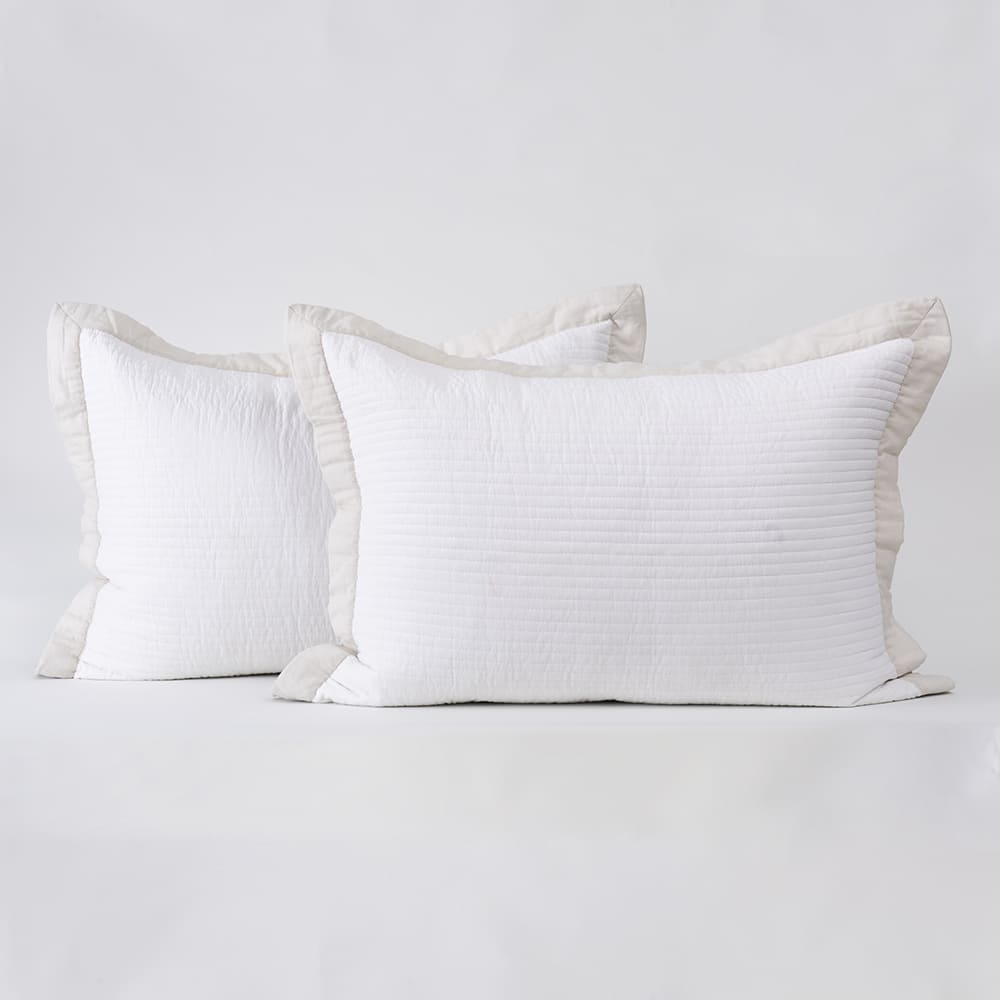 Set 2 Fundas Almohadas Borde 50x70cm Beige