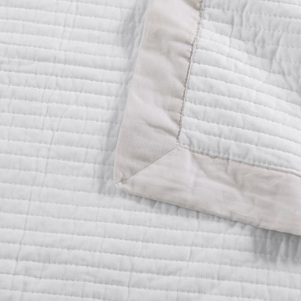 Set 2 Fundas Almohadas Borde 50x70cm Beige