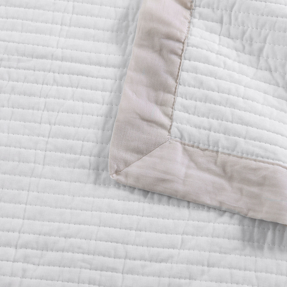 Set 2 Fundas Almohadas Borde 50x70cm Beige