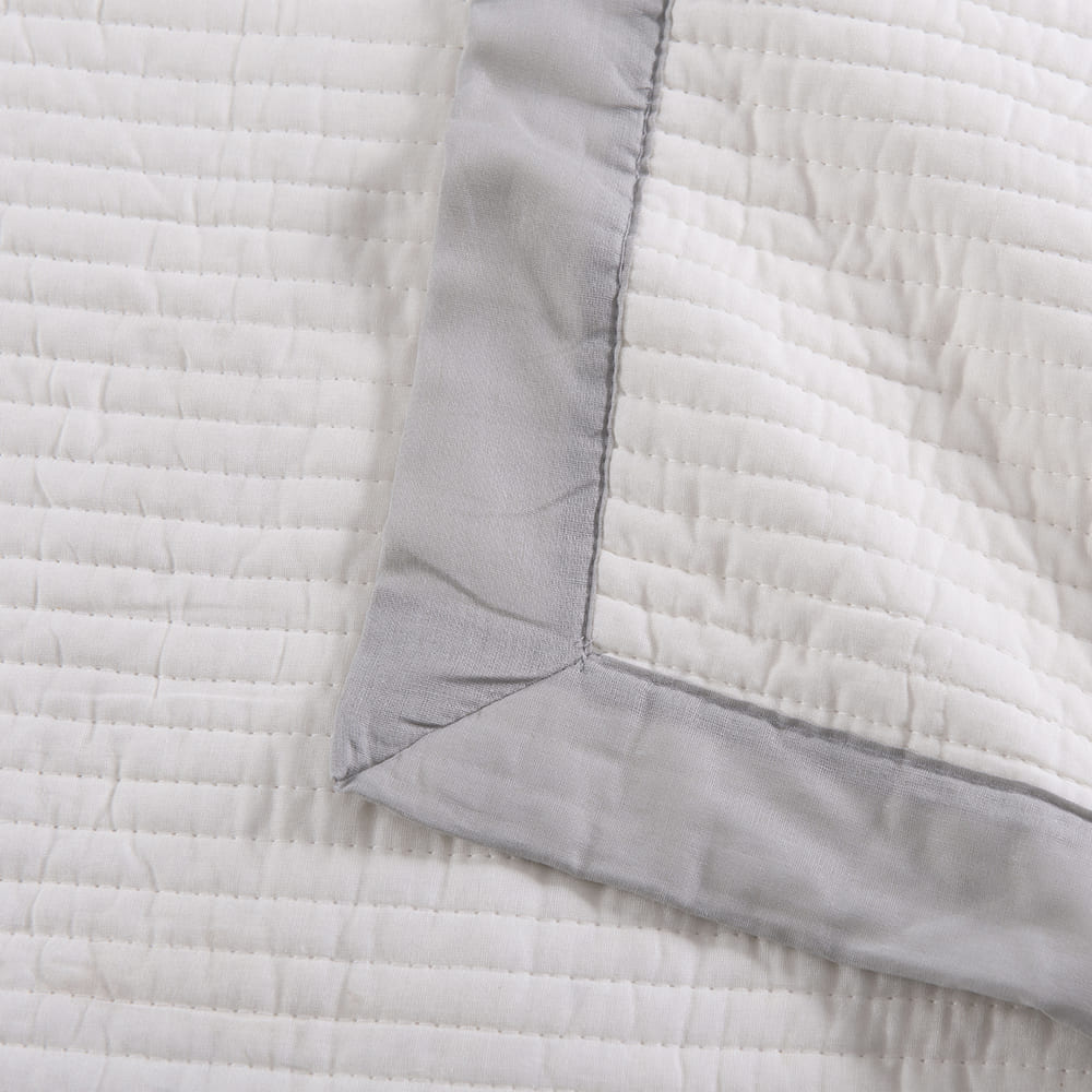 Set 2 Fundas Almohadas Borde 50x70cm Gris