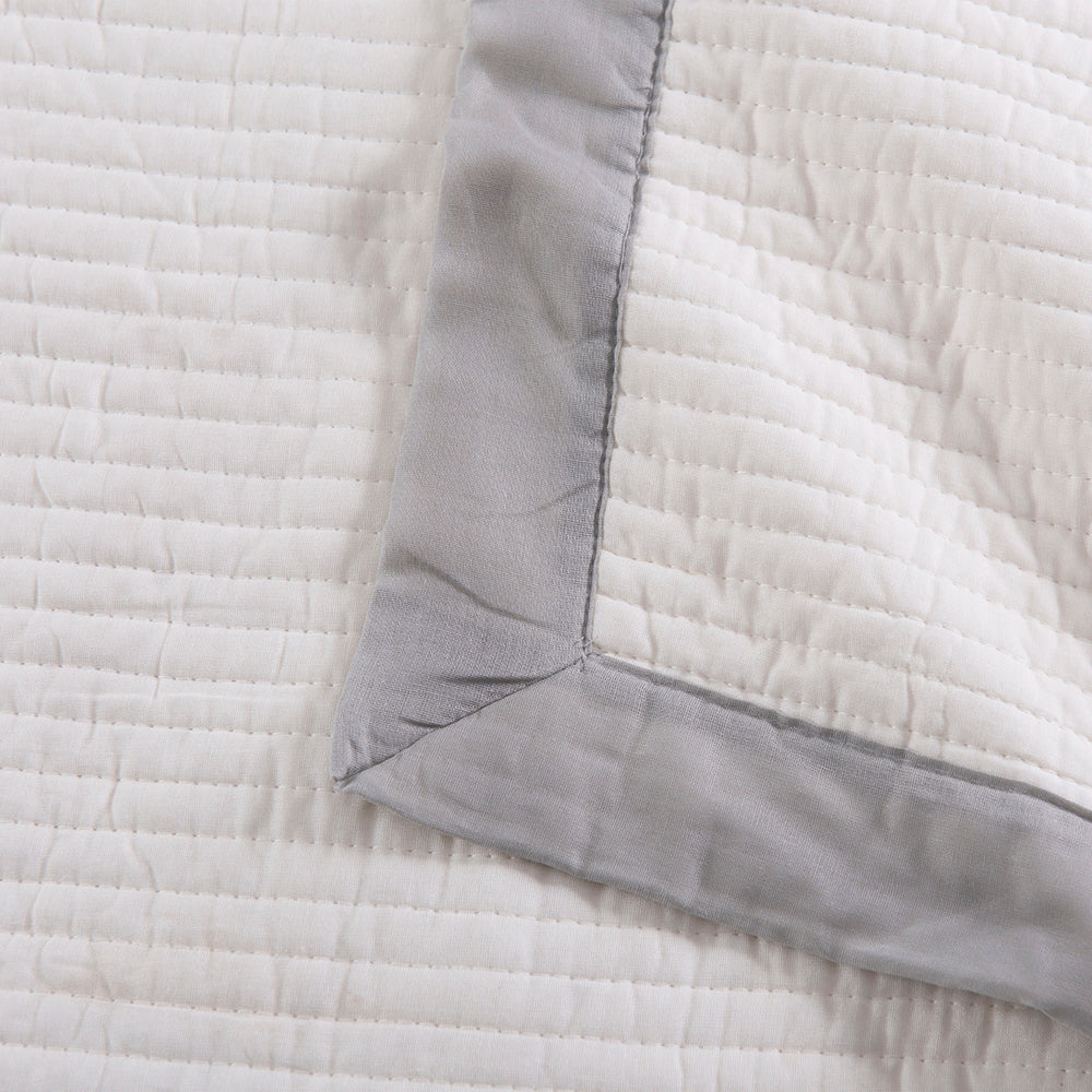 Set 2 Fundas Almohadas Borde 50x70cm Gris