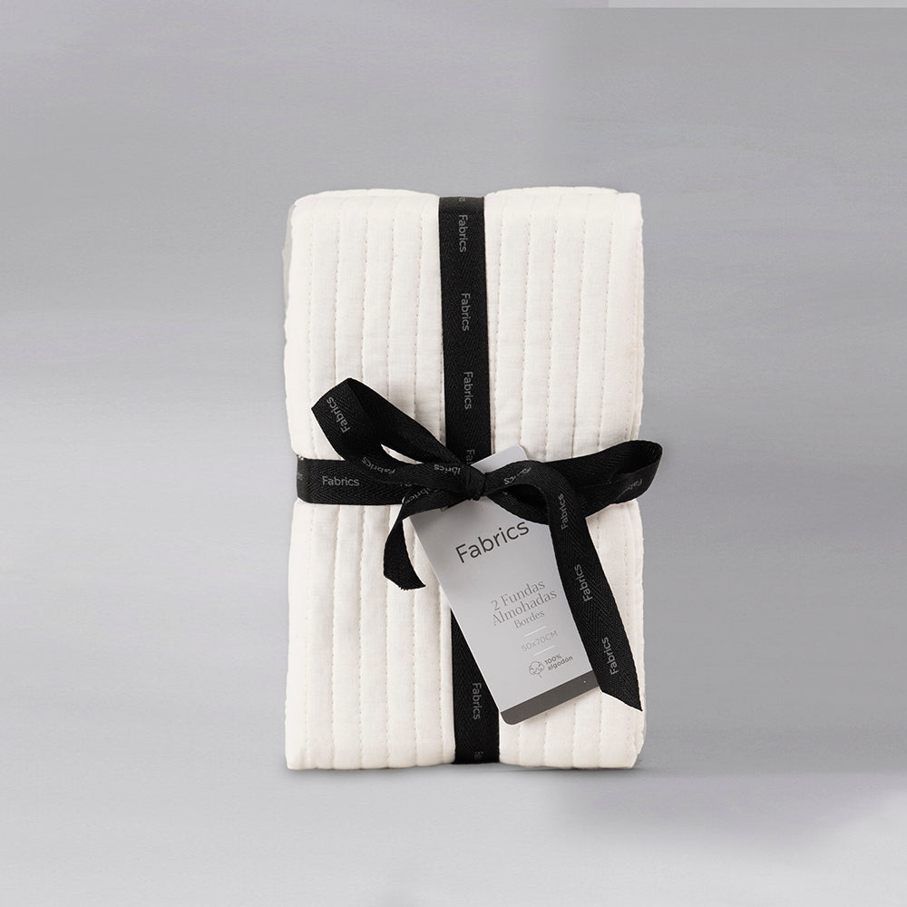 Set 2 Fundas Almohadas Borde 50x70cm Gris