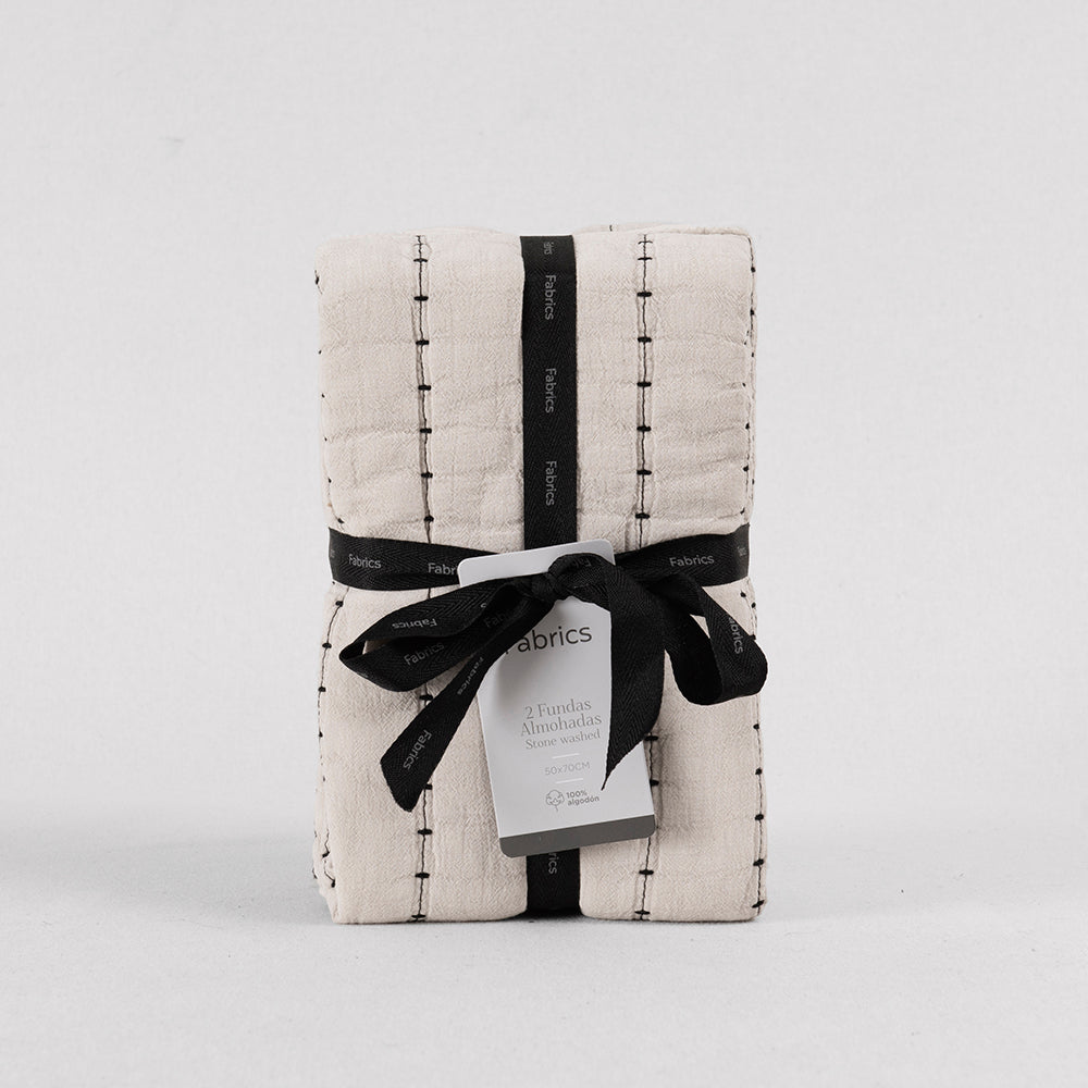 Set 2 Fundas Almohadas Lorenzo 50x70cm Beige