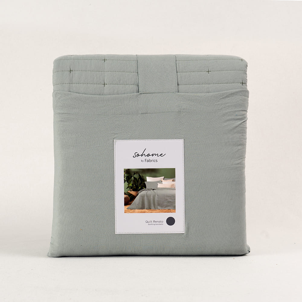 Cubrecama Quilt Renato King Verde