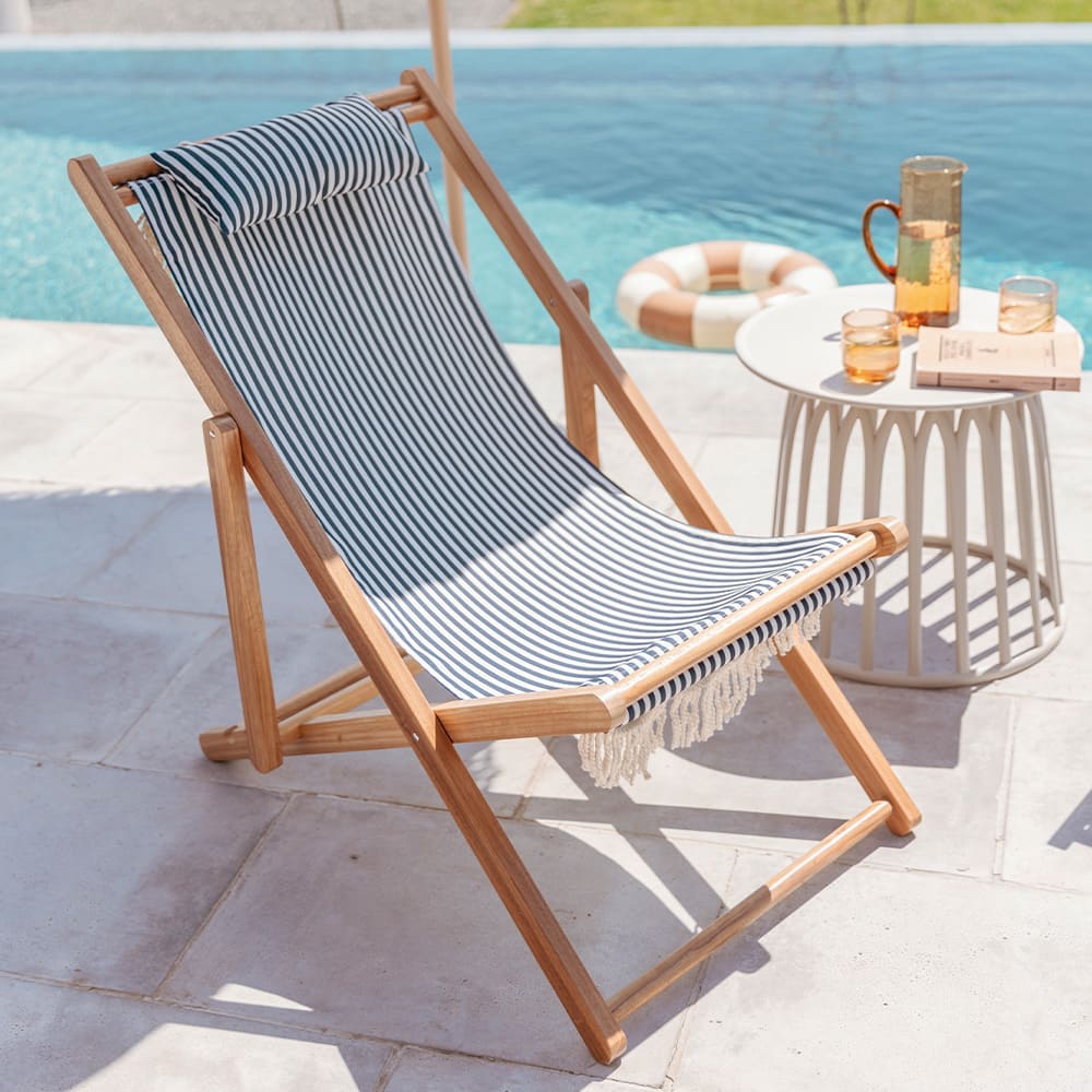 Silla Playa Plegable Menorca Azul Rayas