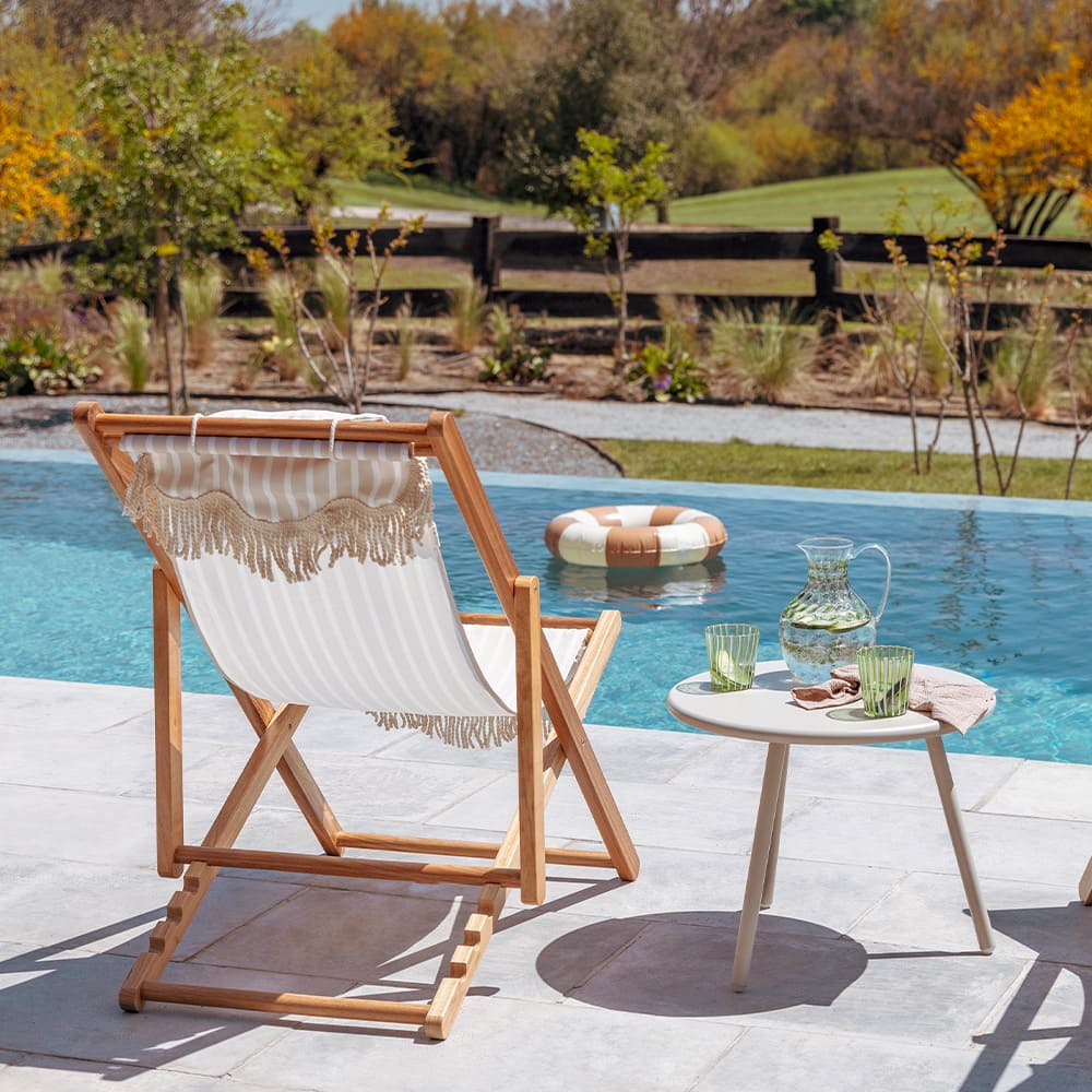 Silla Playa Plegable Menorca Beige Rayas