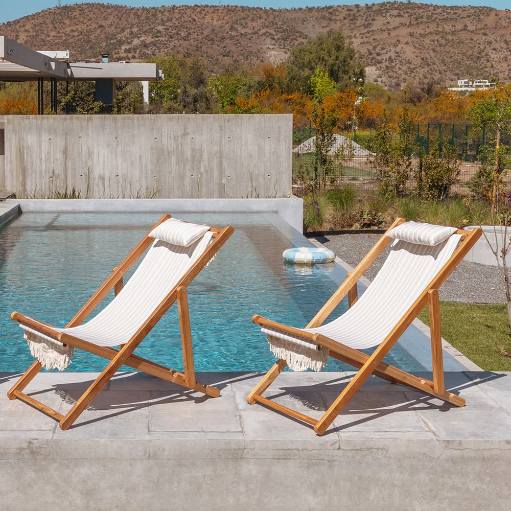 Silla Playa Plegable Menorca Beige Rayas