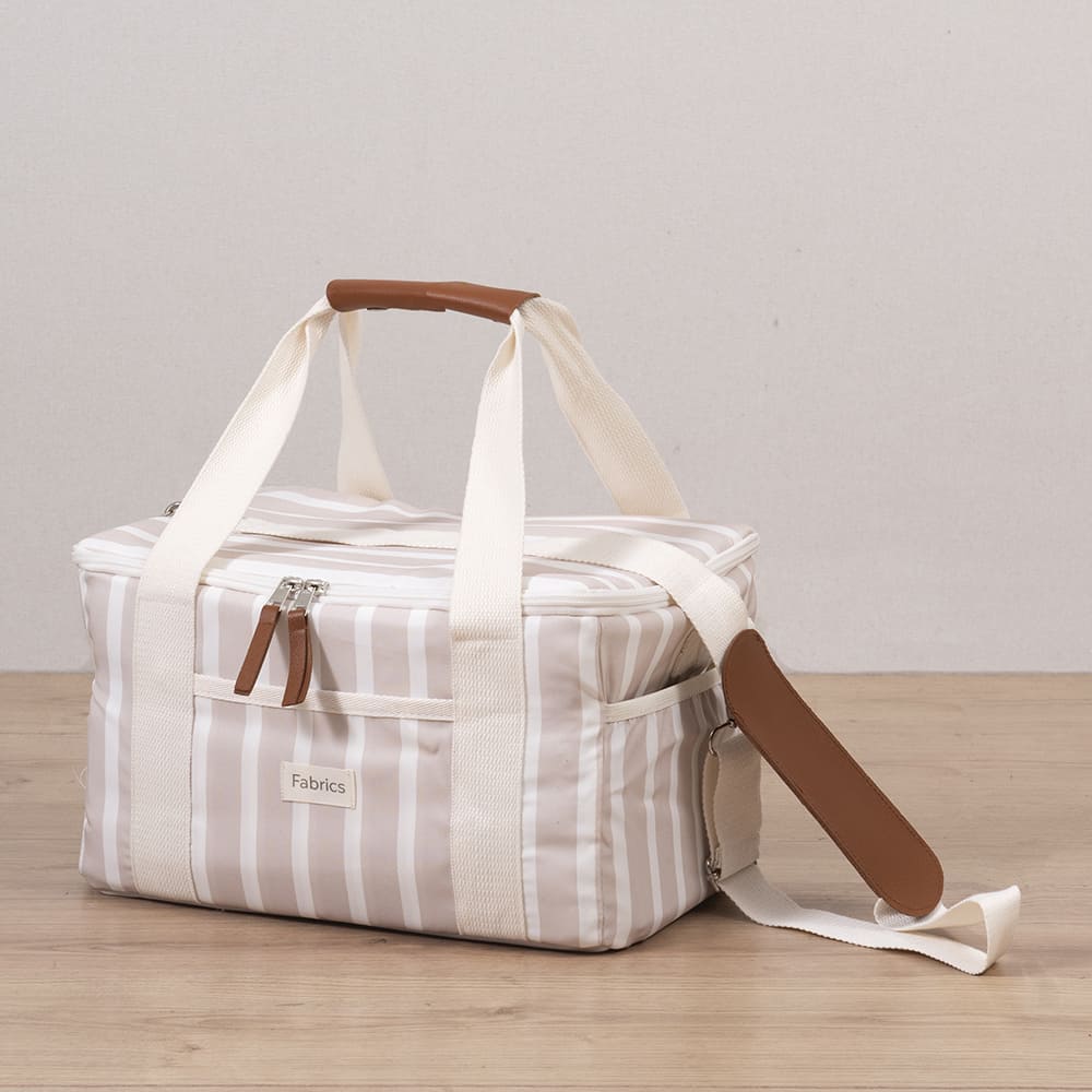 Cooler Tela Beige Rayas 14 Litros