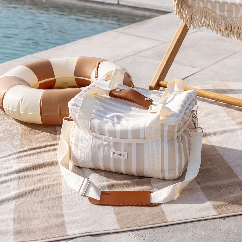 Cooler Tela Beige Rayas 14 Litros