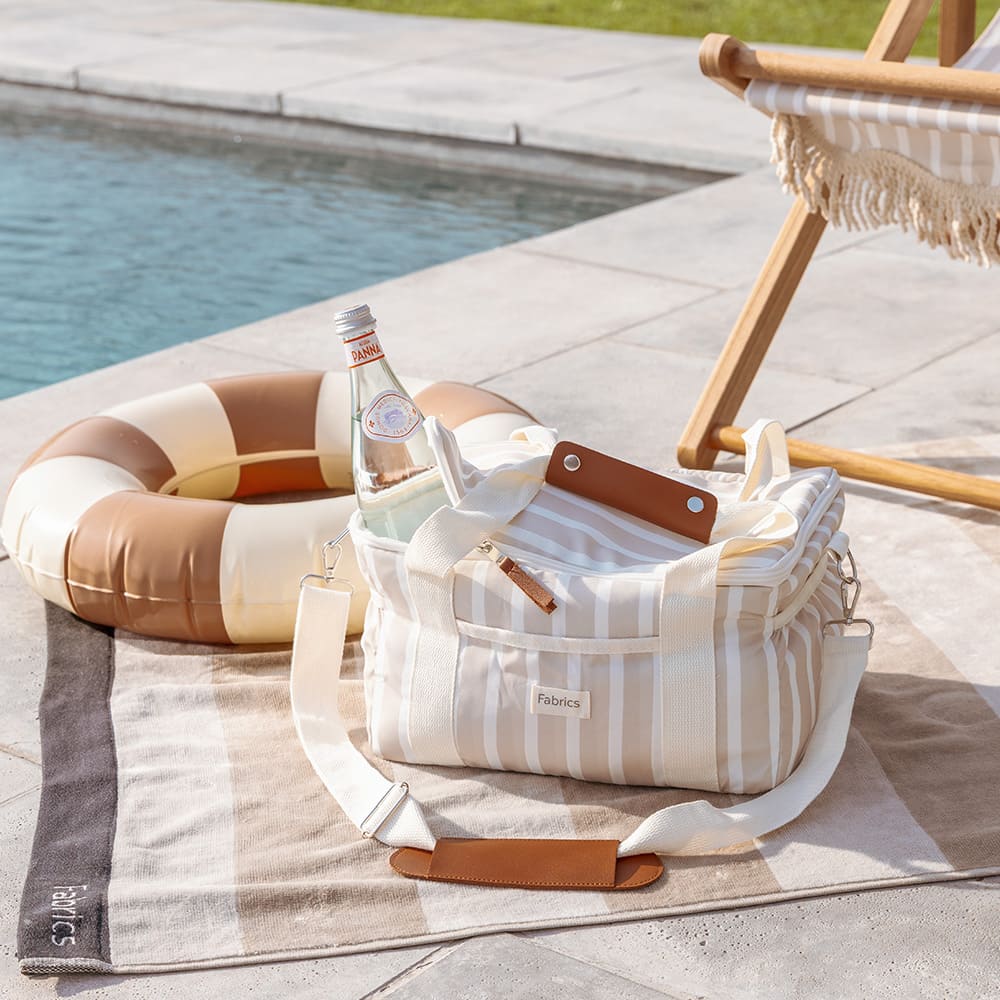 Cooler Tela Beige Rayas 14 Litros