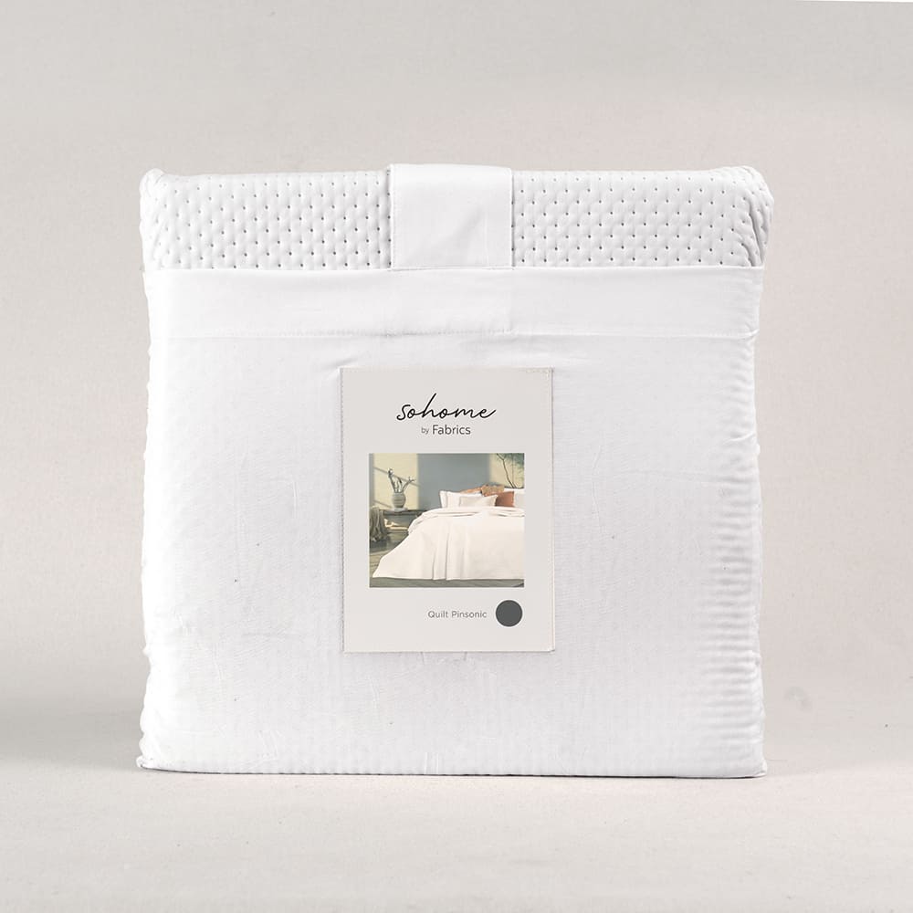 Cubrecama Quilt Pinsonic 1.5 Plazas Blanco