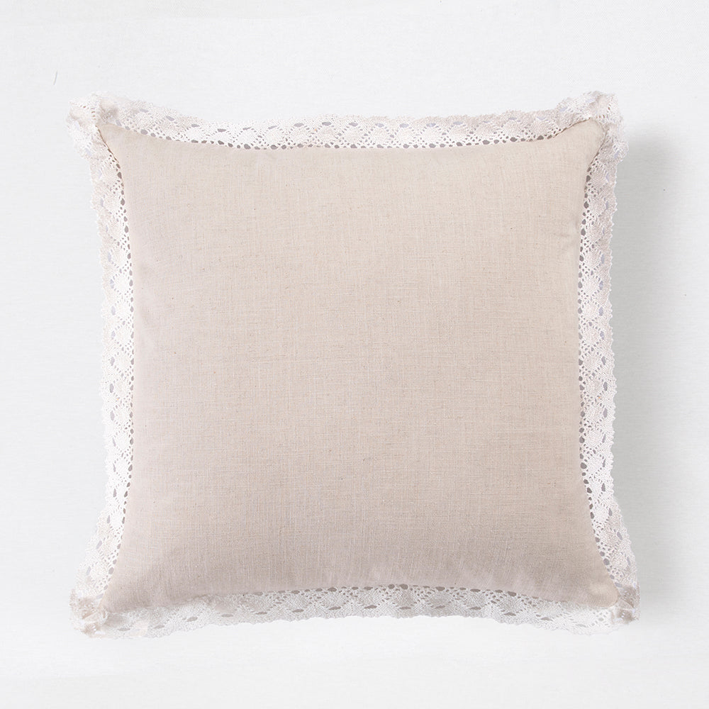 Cojín Crochet 45x45cm Crudo