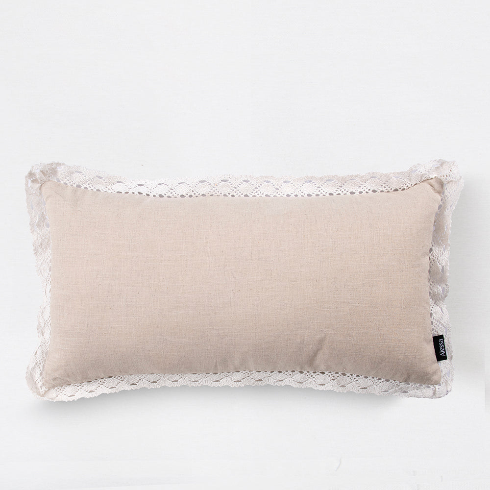 Cojín Crochet 30x60cm Crudo