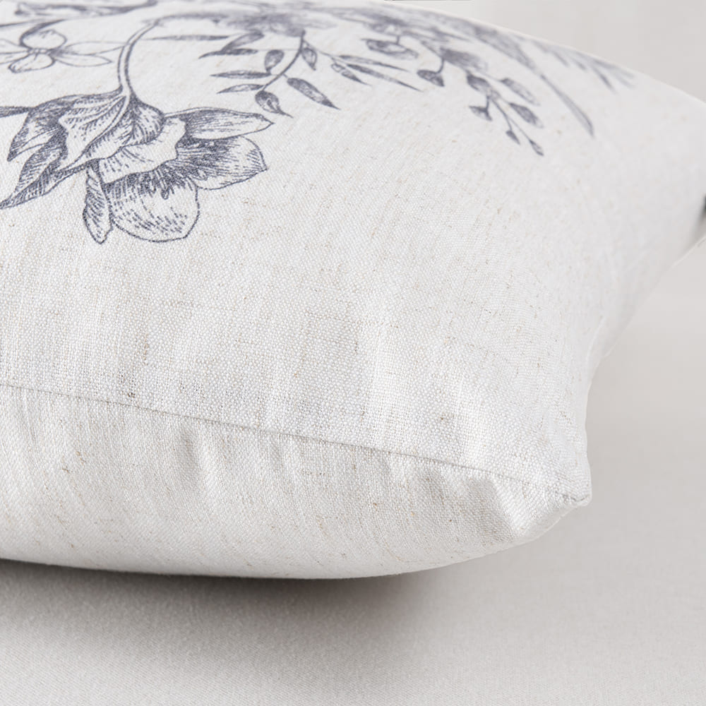 Cojín Estampado Jouy 45x45cm Gris