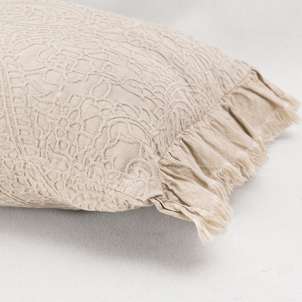 Cojín Jacquard 30x60cm Beige