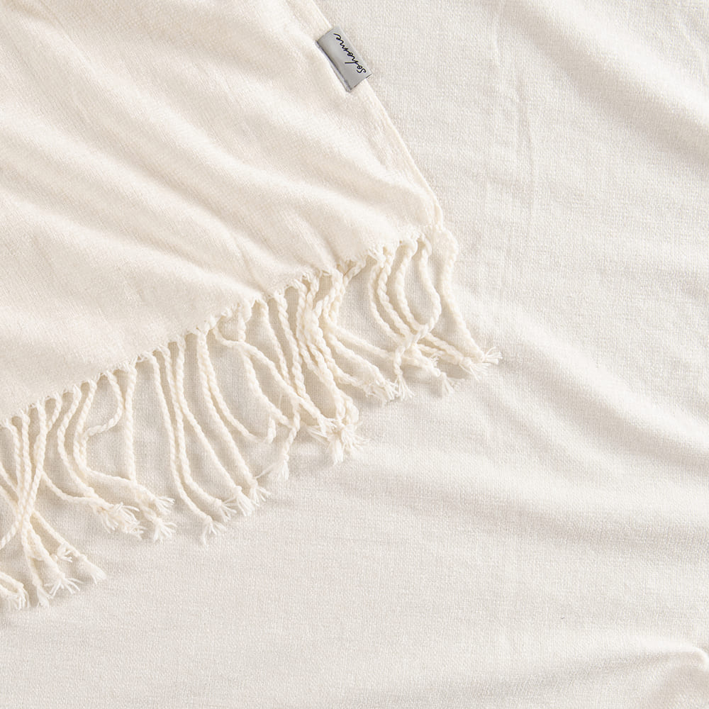 Manta Chenilla Lisa Crudo