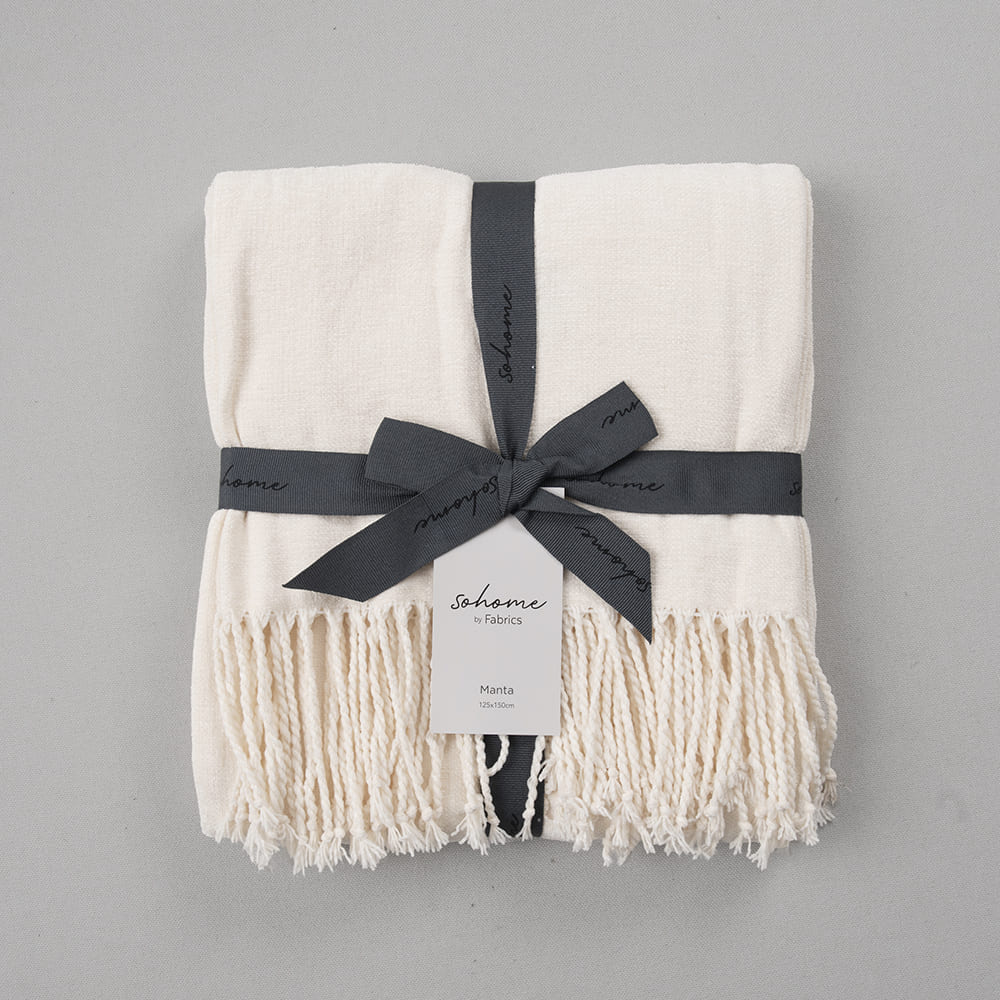 Manta Chenilla Lisa Crudo